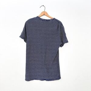 Velvet by Graham & Spencer T-Shirt Navy Stripe Linen Blend S‎